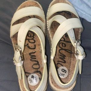 Sam Edelman is the brand , lightly used leather straps , cream color